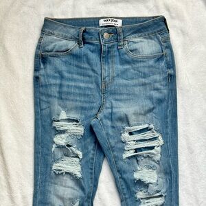 Blue Ripped Skinny Jeans BARLEY WORN Small Great Condition